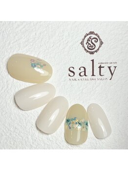 ネイルアンドアイラッシュサロン ソルティ 寺田町(salty)/押し花ネイル