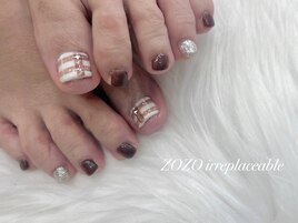 冬のチェックネイル