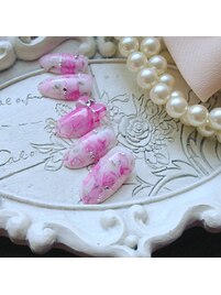 フラワーネイル　たらしこみ