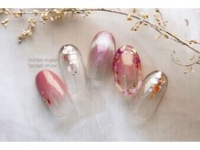 バブル シュガー バイ ネイルクローネ(bublle sugar by.nail crone)/ラメ押し花ネイル