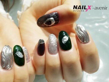 ネイリックス アヴェニール(NAILX avenir)/ブラックシルバーニュアンス