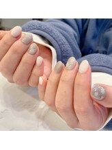 ハーティーネイル hearty nail 溝の口店/冬ネイル/雪/キラキラ/シンプル