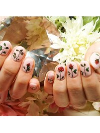 ドライフラワー　刺繍