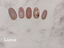 ネイルアンドまつ毛エクステ ルーナ イオン相模原店/定額8900　ステンドグラスネイル
