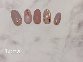 ネイルアンドまつ毛エクステ ルーナ イオン相模原店/定額8900　ステンドグラスネイル