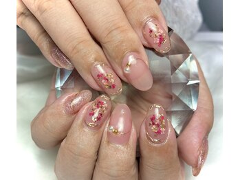 アールケーネイル 中野坂上(RK nail)/押し花ネイル　春デザイン