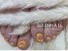 【フットNAIL】親指2本アート♪フットバス付。オフ無料。丁寧ケア込￥7000