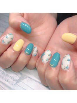 ソンリエ 青竹店(SONRiE)/小花柄ネイル!