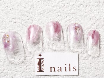 アイネイルズ 梅田店(I nails)/ニュアンスマーブルホイル￥7700
