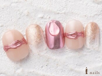 アイネイルズ 横浜WEST店(I-nails)/ピンクミラーネイル8480円