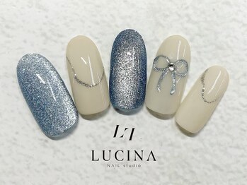 ネイルスタジオ ルキナ(LUCINA)/c-263 ぷっくりリボンネイル
