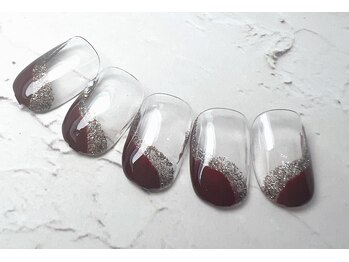 ネイルハウス安气子 新丸ビル店/シェラック/シンプル/クリア