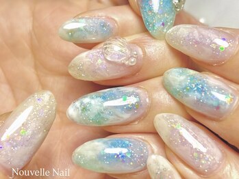 ヌーベルネイル(Nouvelle Nail)/夏マーブルネイル