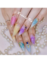 カラフルシェルネイル
