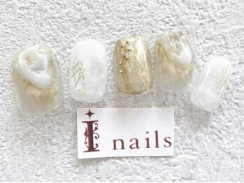 アイネイルズ 梅田店(I nails)/メタリック水彩ニュアンス