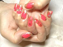 ☆ネオンカラーのドットネイル☆