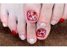 LUMINA NAILS/フット　アート　レッド
