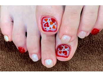 LUMINA NAILS/フット アート レッド