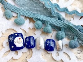 雪だるまネイル