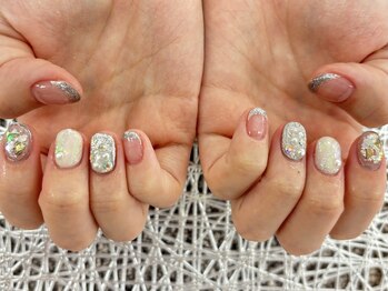 ディーネイル 池袋(D-nail)/〇シルバーパールフレンチ