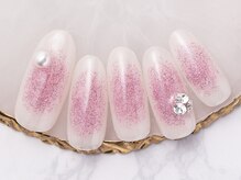 モンスリール 麻布十番(Mon Sourire)/ピンクチークフラッシュネイル