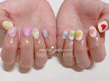 リル(RIRU)/パステルカラーのハート×お花