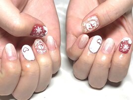 ☆雪降る、スノードームネイル☆