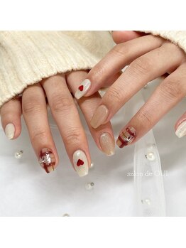 冬のチェックネイル