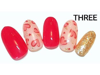 ネイルアンドまつげエクステ専門サロン スリー(THREE)/ハートレオパード