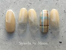 サロンストロベリームーン(Salon Strawberry Moon)/チェックネイル　￥7980