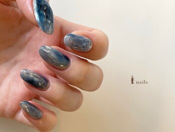 アイネイルズ 吉祥寺店(I nails)/くすみブルー海ニュアンス