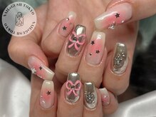 ネイルズガッシュ 溝の口店(NAILs GUSH)/チークネイル/リボン/ミラー