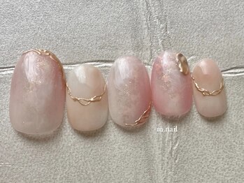エムドットネイル 池袋(m.nail)/ピンク×ベージュニュアンス