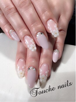 トゥーシェネイルズ(Touche'nails)/お客様ネイル　3Dフラワー