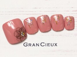 くすみピンク×フラワーフット