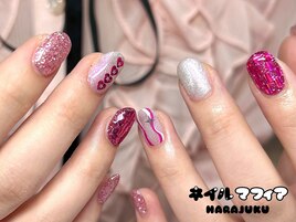 ショートネイル/ホロ/フィルイン