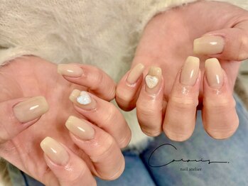 ネイル アトリエ クロリ(nail atelier Coloris)/ワンカラー/ハート/シンプル