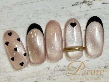 定額C/ハートドット　黒フレンチ