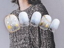 雪の結晶×ホワイトグラデ