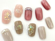 ネイルサロン クイール 小山店(NAIL SALON QUILL)/マグネット×クリアフラワー