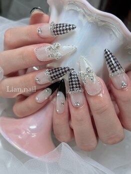 リアンネイル(Lian.nail)/千鳥柄 nail
