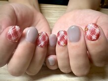 アミュリー ネイル アトリエ(Amury nail atelier)/チェック ボルドー マグネット 