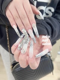 ラメフレンチ　スーパーロング