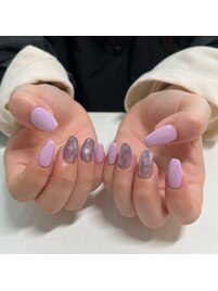 パープルネイル/ハートネイル
