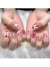 ヘブン ネイル 鶯谷(HEAVEN Nail)/リボンガーリーネイル