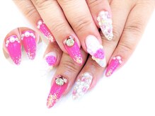 ネイルコレクション ベビーピンク(Baby Pink)/ジェル定額￥9990☆３Ｄ薔薇