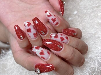 レアネイル 新宿(le'a nail)/フラッシュハートデザイン