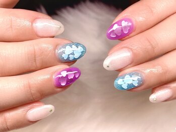 マシェリ(MA CHERIE)/ハートホロ埋め込みネイル