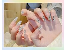 センシー ネイル スタジオ(Sensy Nail Studio)/150マグネットフレンチ+ストーン