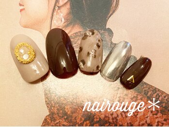 ネイル―ジュ 札幌大通店(nairouge*)/レオパード×ミラー♪